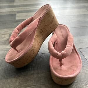 Veronica Beard Geno Cork Wedge Sandals